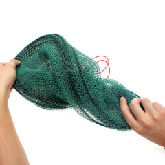 Folding Round Metal Frame Nylon Mesh Crab Fish Fishing Landing Net-Green - GhillieSuitShop