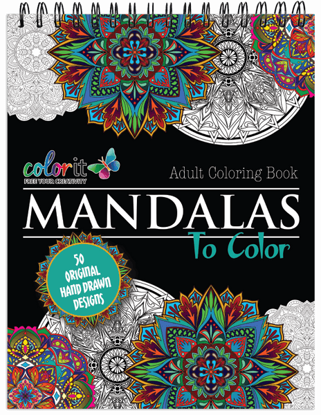 Mandala Coloring Book With Hardback Covers & Spiral Binding – ColorIt