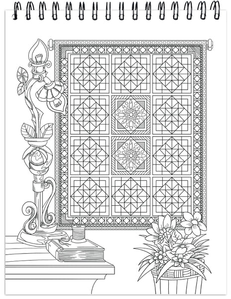 Quilts Coloring Book For Adults With Hardback Covers ...