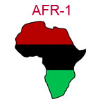 AFR-1 A map of Africa in red black and green