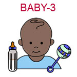 BABY-3 Dark skinned baby boy with bottle and rattle
