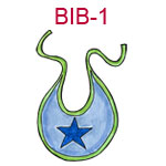 BIB-1 Blue baby bib with blue star