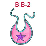 BIB-2 Pink baby bib with pink star