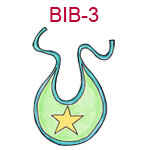 BIB-3 green baby bib with yellow star