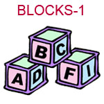 BLOCKS-1 Pink blue and green ABC building blocks