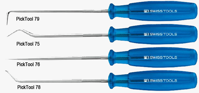[PB SWISS TOOLS] PB 7680 CN Set with 4 Pick Tools in self-service packaging