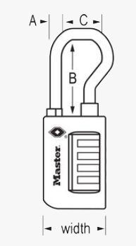 MASTER LOCK Model No. 4696D  1-5/16in (35mm) Wide Set Your Own Resettable Numeric Combination TSA-Accepted Luggage Lock with Extended Reach Shackle