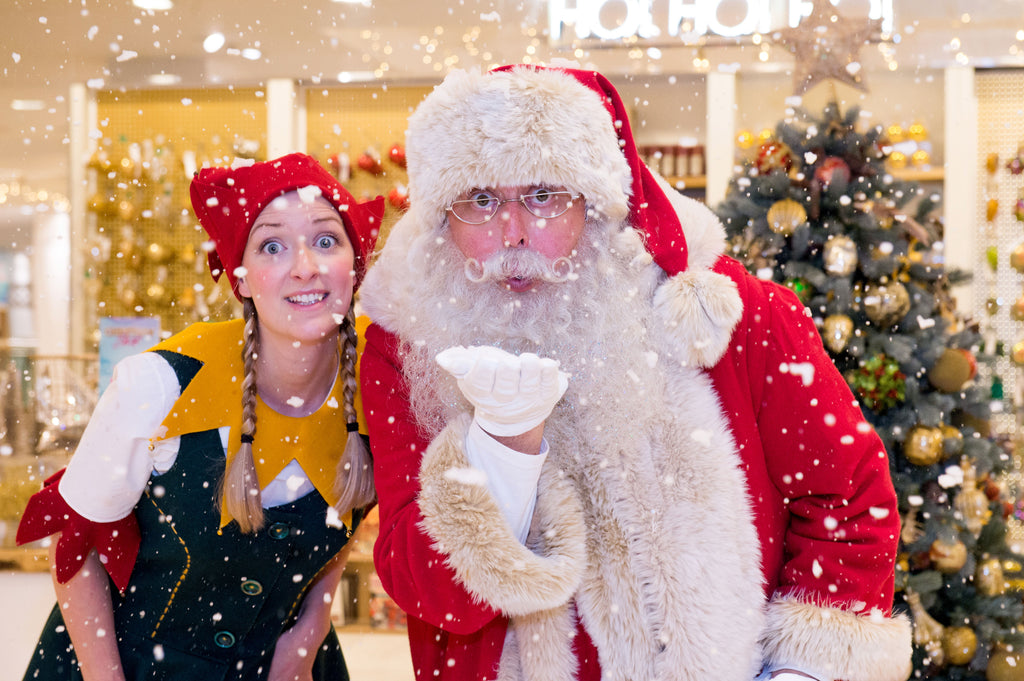 Selfridges Santa and his elf worn in the store