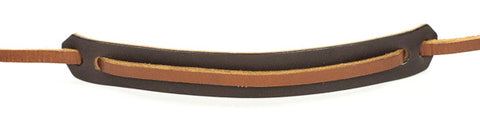 Dark brown neck pad. Light brown neck strap.