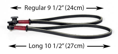 Regular and long tripod mount wrist straps, center-mount.