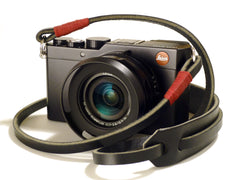 Leica D-Lux type 109 Black leather red wrap. Black neck pad.