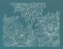 April Blush Camellia Flower Design Silk Screening Stencil