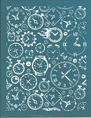 Clocks Hourglass Pattern Ceramic Pottery Silk Screen Stencil