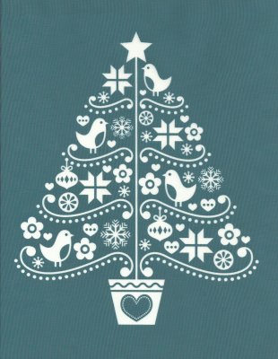 DIY Silk Screening Christmas Stencil Folk Art Tree