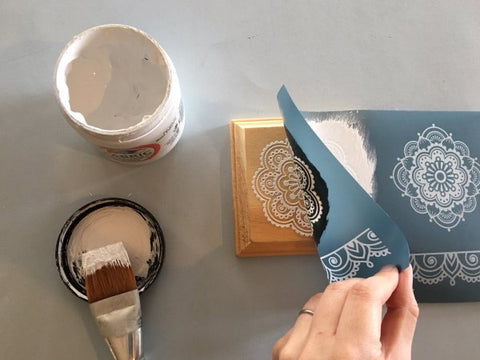 DIY Screen Print Mandala Wood Coaster