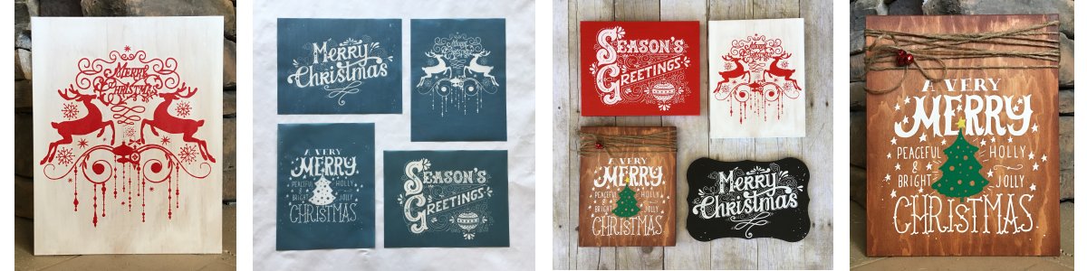 DIY Christmas Design Silk Screen Stencils
