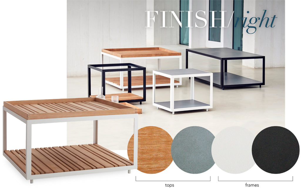 Juniper House | Cane-Line Level Coffee Tables | Contract Commercial Furniture Ceramic Teak