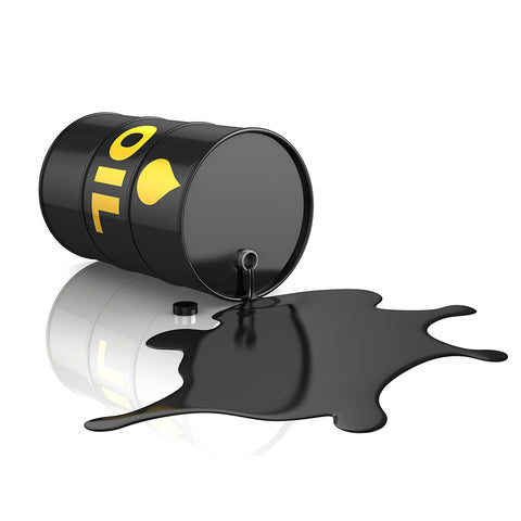 Tipped Oil Drum Spilling Crude Oil