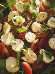 Torn Basil, Heirloom Tomato, and Mozzarella Fresca Salad