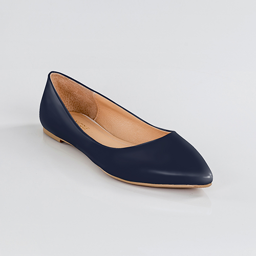 pointed navy flats