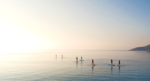 Paddle Boarders at Sunset