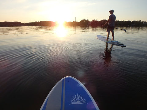 Paddle boarding in very calm waters