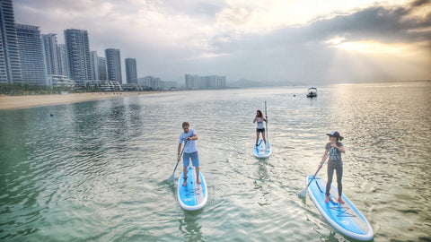 Stand up paddle boarding in calm conditions