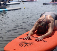 doing SUP Yoga