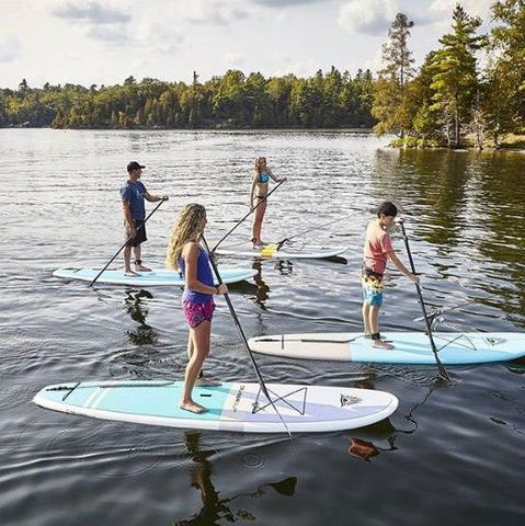 Stand up paddle boarding in deep water