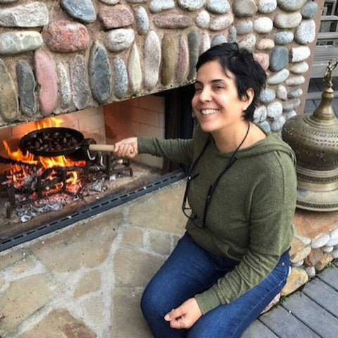 Tuscan Style Home Décor: A Guide The 5 Main Things to Know - Roasting chestnuts in my outdoor fireplace