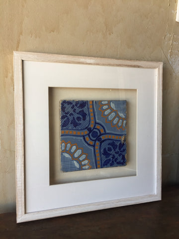 framed antique tile from italy