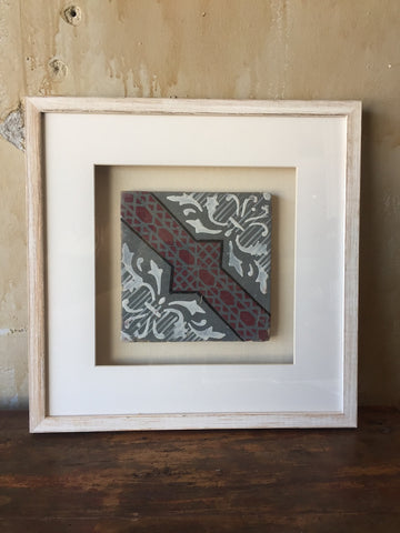 Framed Italian antique tile