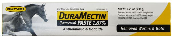 Duramectrin paste dewormer contains(1.87% Ivermectrin)