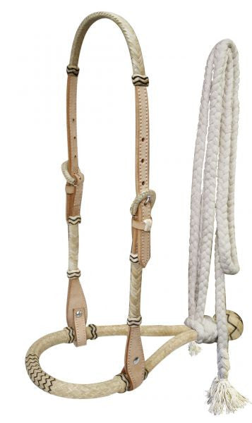 Royal King Futurity Show Bosal Set 5/8" Rawhide Core and Braided Mecate Rein 