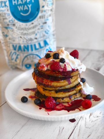 banana protein pancakes with vanilla ice baby whey protein powder