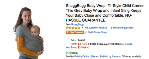 Amazon Baby Wrap Page