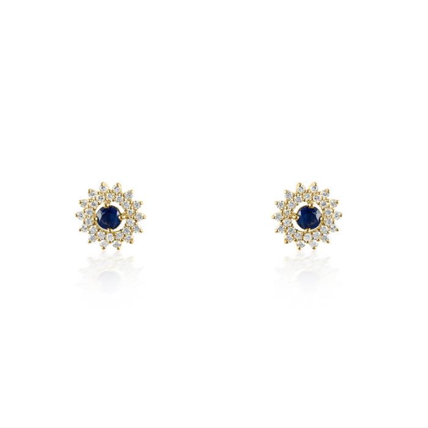 Sapphire Sunshines 14K Yellow Gold & Diamond Earrings