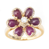 Glamour Flower Ruby Ring