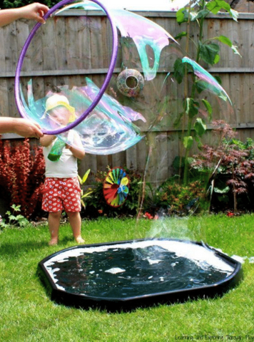 Child with giant bubble