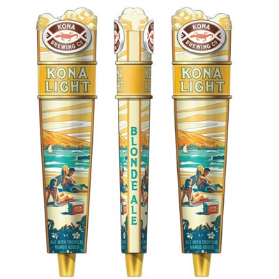 NEW 12" Kona Brewing Gold Cliff IPA Tall Beer Kegerator Tap Handle Bar Pineapple 