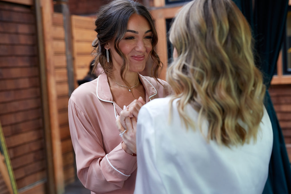 Amanda Shiffman Wedding // Helena Quinn Silk Boyfriend Shirt