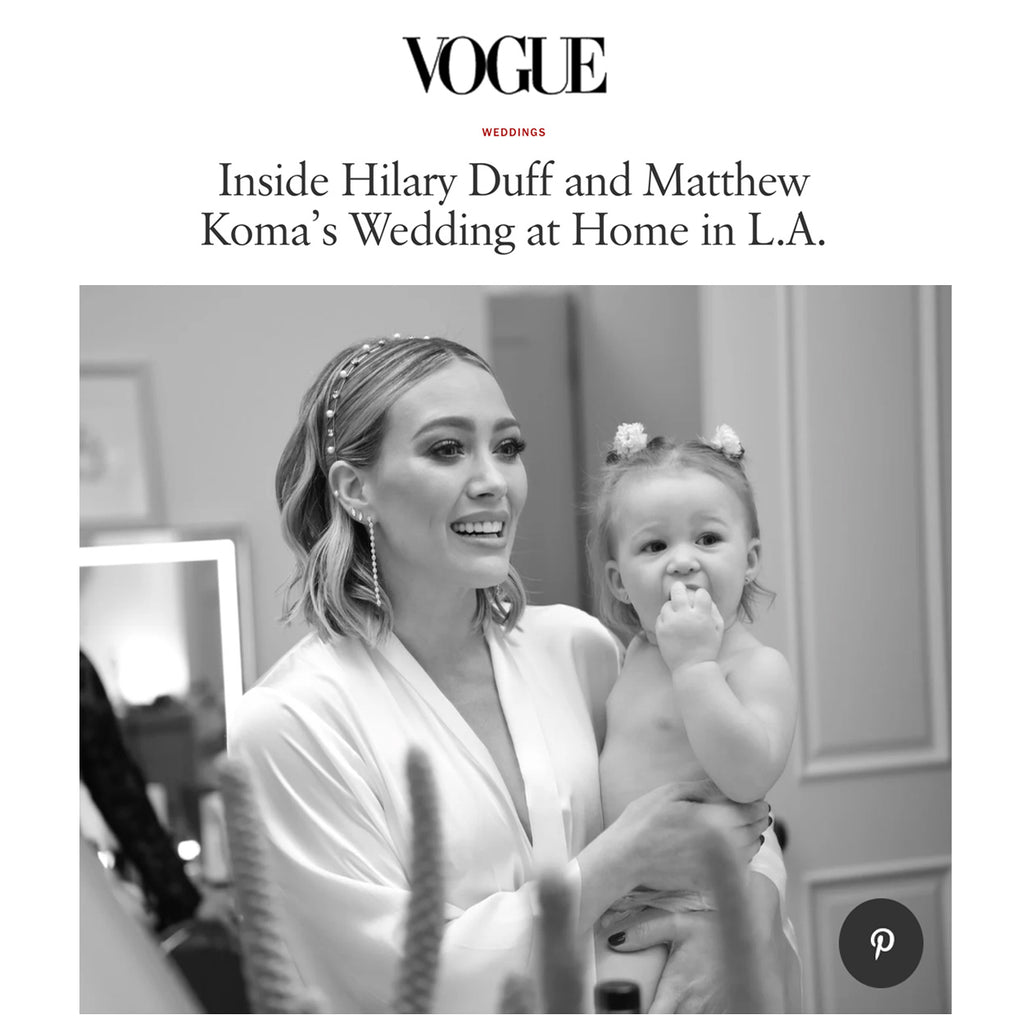 Hilary Duff in Helena Quinn Ivory Silk Robe for Vogue