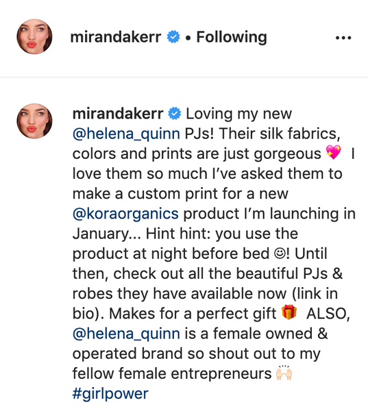 Miranda Kerr in Helena Quinn Orchid Pink Silk Pajama Set