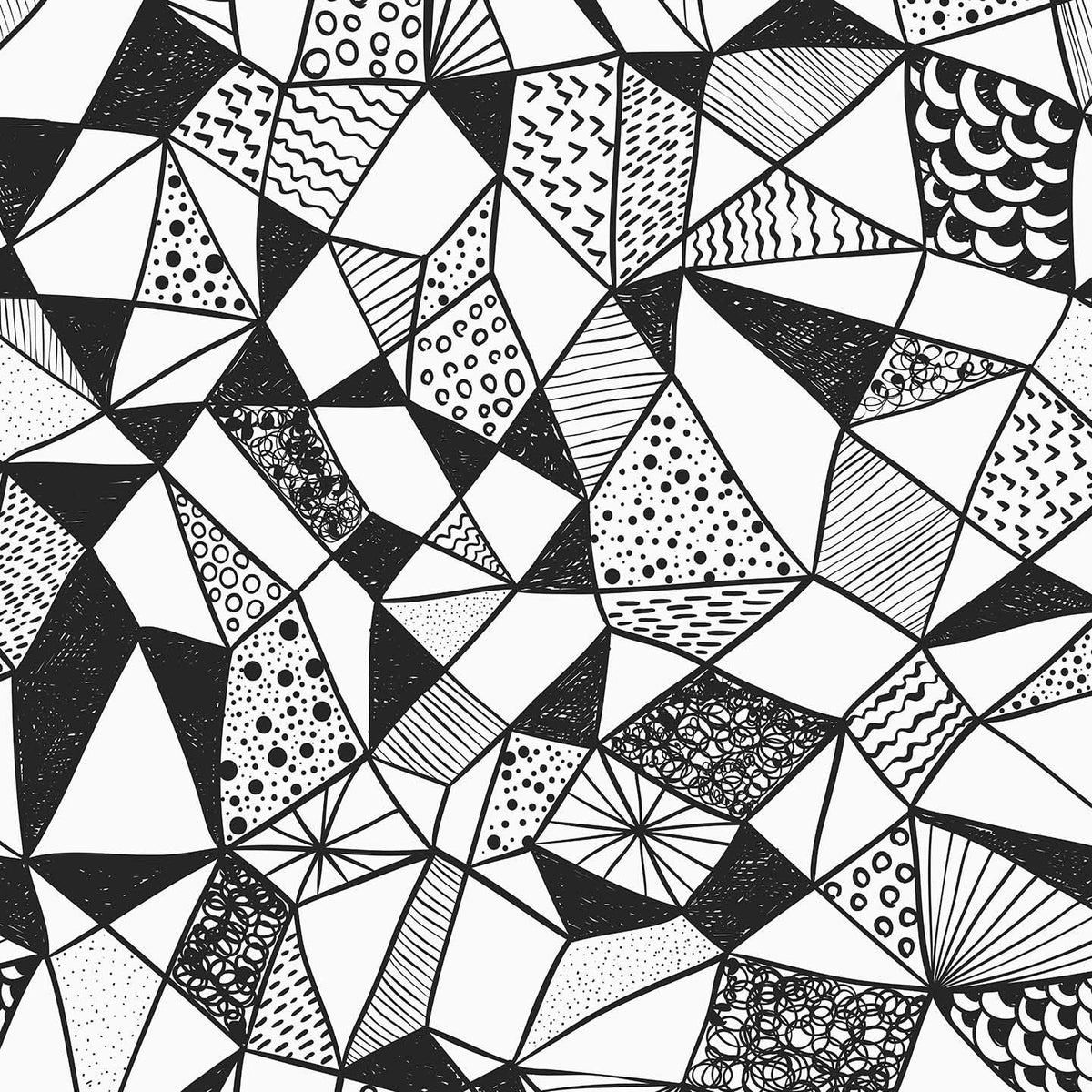 Geometric Shapes Wallpaper For Walls Contemporary Black And White Mural