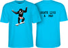 Powell Peralta Skate Chimp T-Shirt - Caribbean Blue - Skates USA