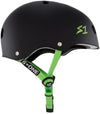 S1 Lifer Helmet - Black Matte/Bright Green Straps - Skates USA