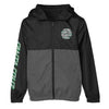 Santa Cruz Strip Stripe Dot Hooded Windbreaker Youth Jacket- Black/Graphite - Skates USA