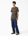 Dickies Skateboarding Stripe Graphic T-Shirt - Black/Moss Stripe - Skates USA