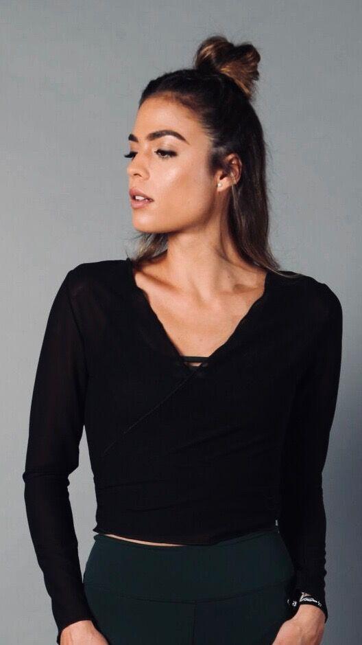 BLACK MARIANA LONG TOP LT1143 - Equilibrium Activewear
