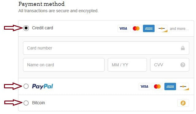 secure payments methods available at checkout